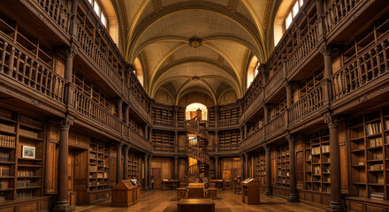 Obraz premium interior of the old library