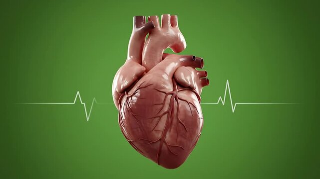 Realistic 3 d human heart illustration