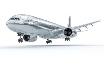 Obraz premium Airplane silver large aircraft transportation flight