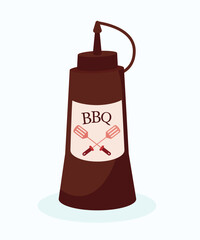 Flat Design Illustration BBQ Sauce at Tube