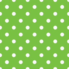seamless polka dots pattern on green background