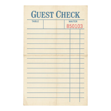 PNG Vintage restaurant guest check