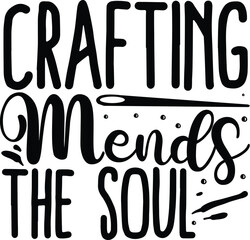 Crafting mends the soul needle black design file