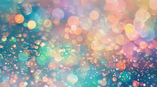 Colorful bokeh lights with dreamy soft focus effect on gradient festive abstract background. Decoration banner - Powered by Adobe