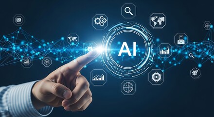 Obraz premium Artificial intelligence technology innovation digital future