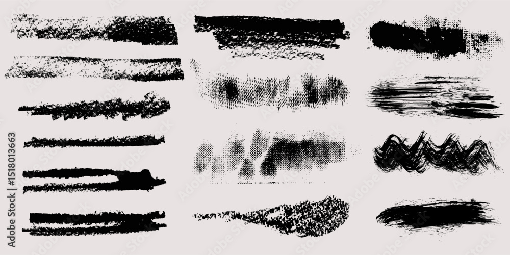 Poster brush strokes vector. set of text boxes. paintbrush collection. grunge design elements. dirty textur