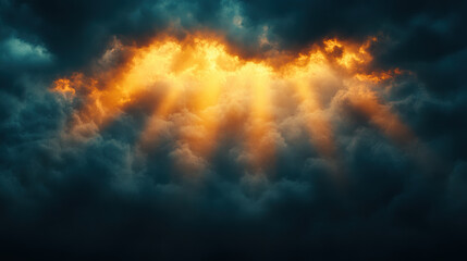 Abstract image of light breaking through darkness