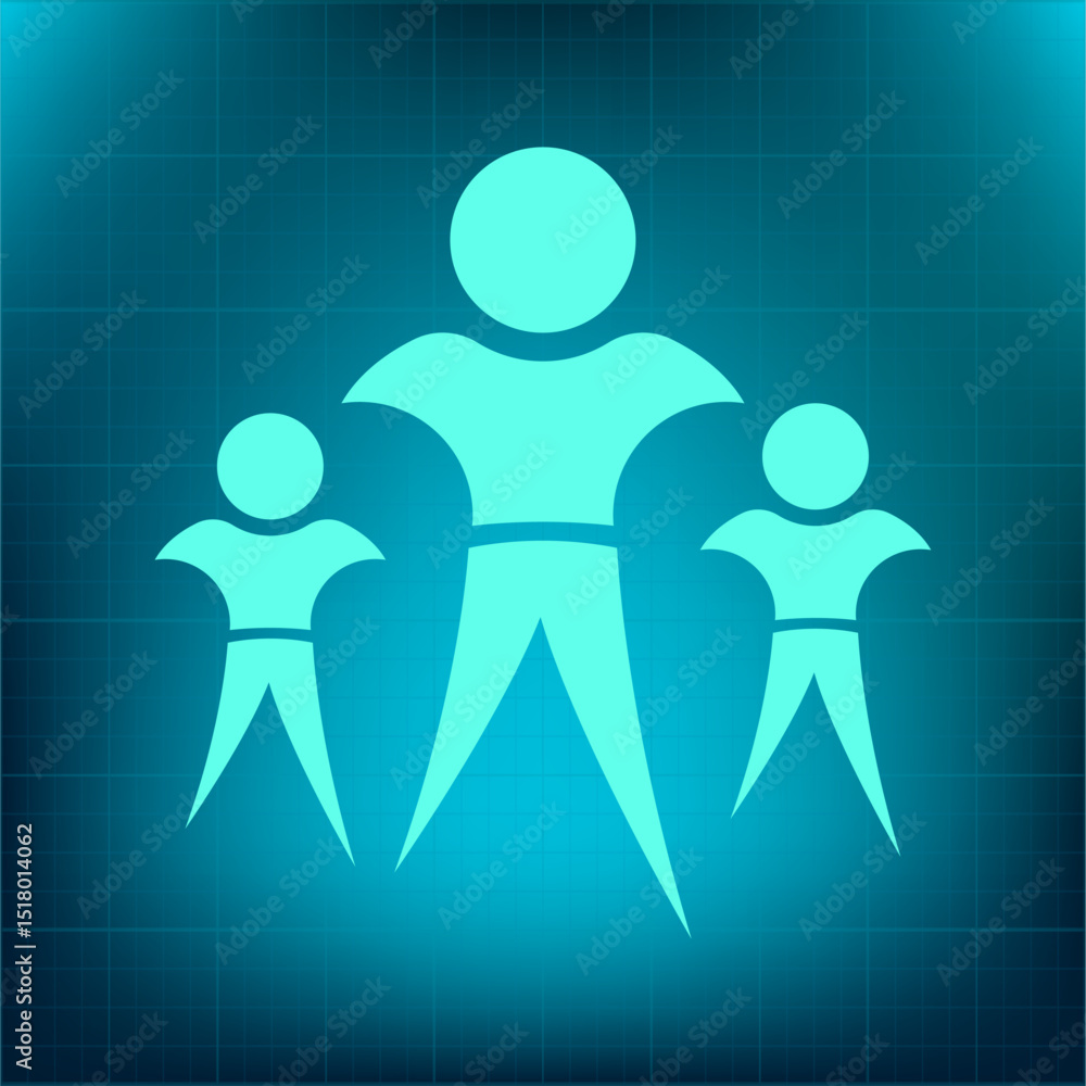 Poster vector icon on a blue background with a gradient