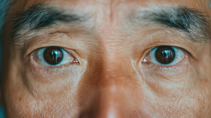 Close-up of eyes conveying understanding and empathy, Close-up of an elderly man's eyes reflecting deep emotions and wisdom, showcasing the beauty and complexity of human experience.