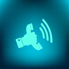 Vector icon on a blue background with a gradient