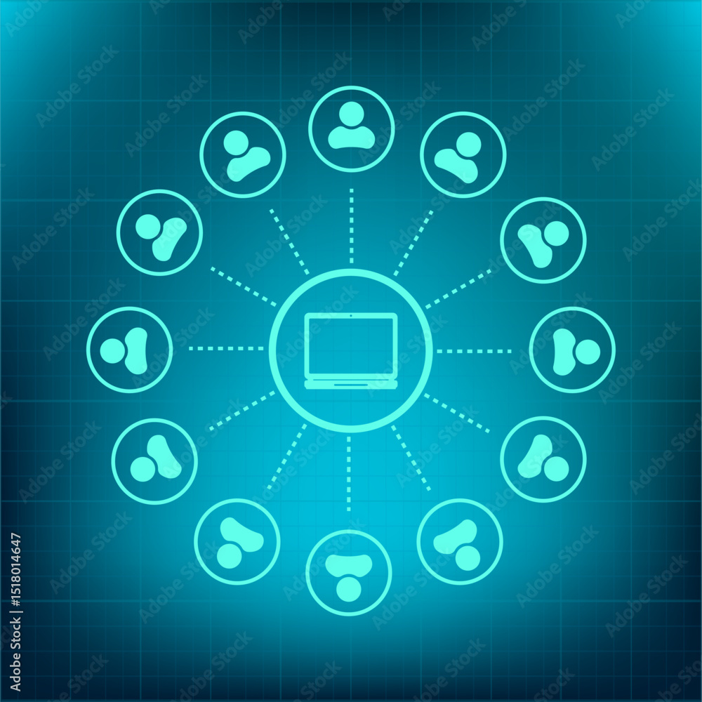 Poster vector icon on a blue background with a gradient