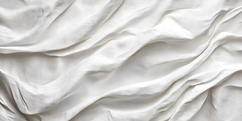 Obraz premium Subtle White Fabric Waves Texture.