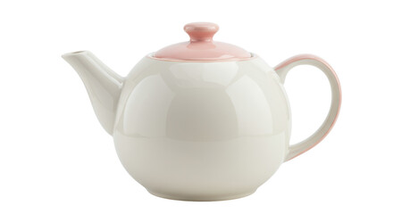Isolated Pink and White Teapot