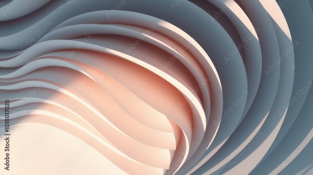 Aufkleber abstract design featuring smooth waves in soft colors creating a serene and calming atmosphere in a 