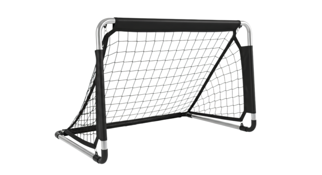 Portable soccer goal for backyard play with durable net and sturdy frame designed for easy assembly and transport