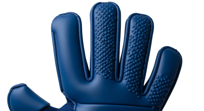 Detailed shot of a goalkeeper's training glove emphasizing grip and flexibility during practice outdoors