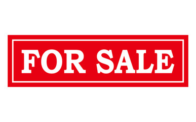 FOR SALE - Red Rubber Stamp with text FOR SALE