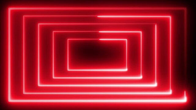 Rectangle neon tunnel background, camera fly through animate, looped, light sweep glowing animate. Radio waves background animation. Rectangle shape radio wave. 4k animation.