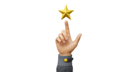 Isolated Hand Reaching for a Star