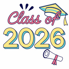 Stylish Class of 2026 Graduation Design with Diploma