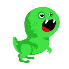 Cute green Tyrannosaurus Rex - vector illustration