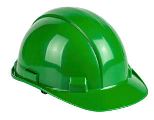 Capacete verde para composição