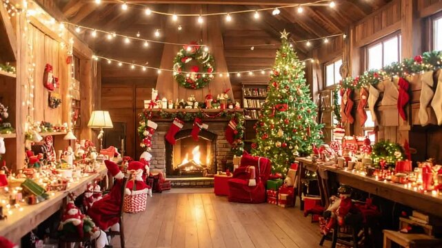 Santa's Workshop Comes to Life Cozy Christmas Eve in 4K Time-Lapse