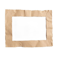 Natural wooden frame, rustic design with a textured finish, ideal for showcasing artwork or photographs, empty center for customization. Isolated on white background or PNG