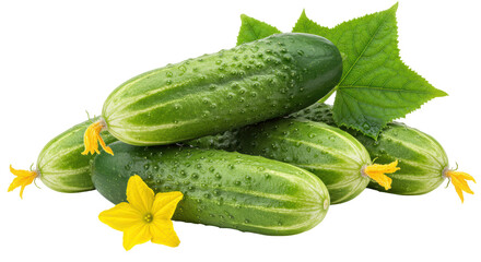 Isolated Fresh Cucumbers