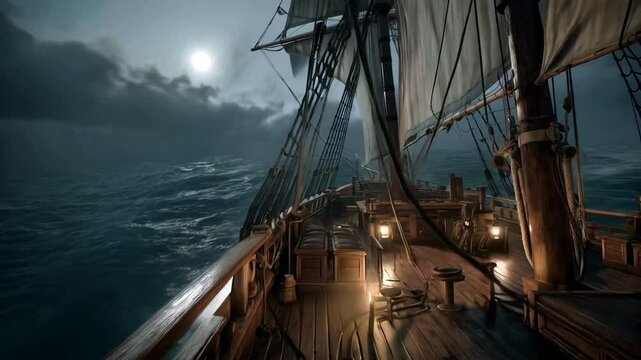 Stormy Seascapes from a Ship's Deck