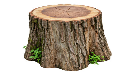 Isolated Tree Stump with Greenery