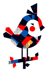 Modern Vector Illustration of a Colorful Abstract Bird Design
