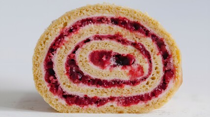 A sweet roulade cake slice with smooth filling on white – roulade wallpaper – bakery wallpaper – roulade image

