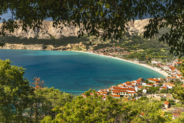 Tourist trail leading from Baska to the cemetery and to the Church of St. John,