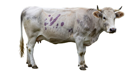 Isolated White Cow