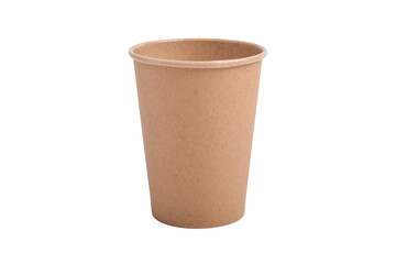 Cardboard coffee cup isolated on white background with clipping path