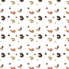 seamless pattern with abstract brush strokes, cute fabric motifs, wrapping paper designs, abstract shape