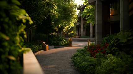 Sunlight Path Through Urban Garden
