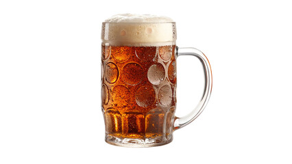 Refreshing Mug of Amber Beer Oktoberfest isolated on transparent background