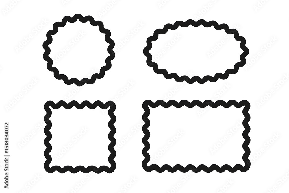 Poster scalloped frames collection: an assortment of intricate, scalloped frames, perfect for adding a touc