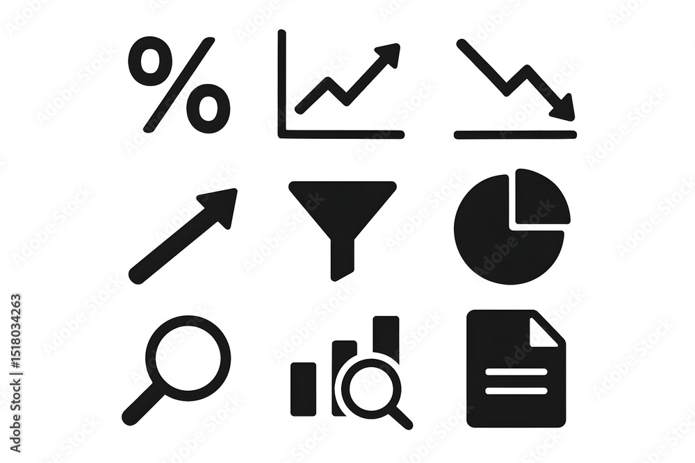 Poster data analysis symbols: a collection of analytical symbols and data-driven illustrations for insightf