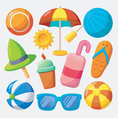 tropical vacation vector elements pack