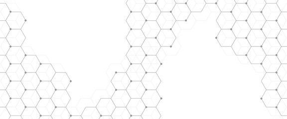 Vector abstract minimalist hexagonal and dots technology background