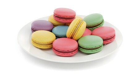 Obraz premium colorful macaroons on white background