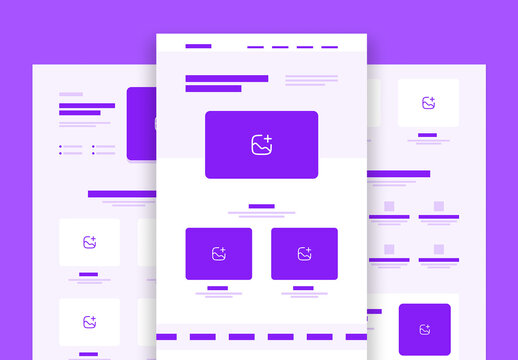 Clean UI Website Landing Page Wireframe Design Layout