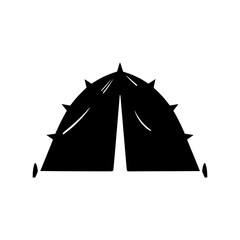 Unique Dome Tent Silhouette Vector Illustration