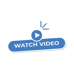 Blue Watch Video Button with Play Icon