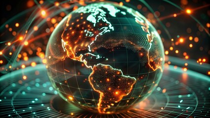 Global network connection over planet Earth. Globalization concept. 3D Rendering,Global network connection covering the earth. 3D illustration. 