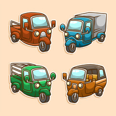 Bajaj Three whelled asian transportation collection set