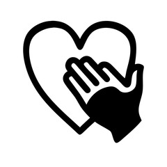 Obraz premium Hands holding the heart Vector Pictogram
